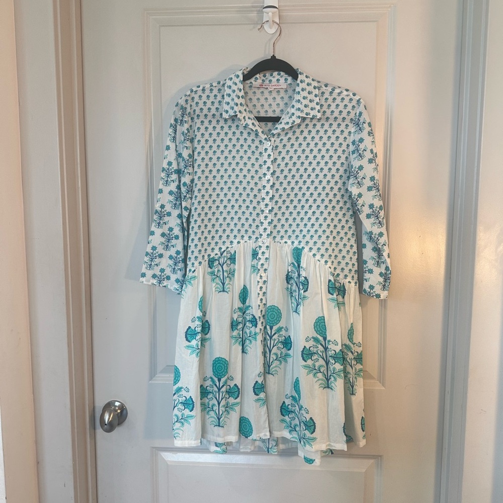 Tuckernuck Ro’s Garden Deauville Cotton Drop Waist Button Up Dress, Size XS - Picture 10 of 10